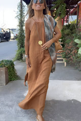 Elina™ | Halterneck Kjole i Blandet Bomuld