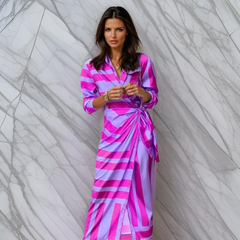 Laurine™ | Trykt V-hals Kjole