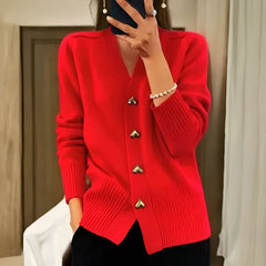 Ciara™ | Elegant Cardigan med Hjerteformede Knapper