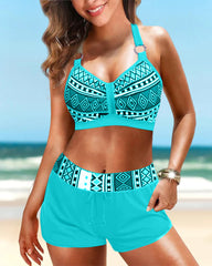 Keyla™ | Bikini med høj talje og geometrisk print