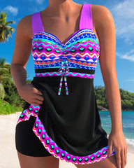 Lulu™ | Badedragt med snor og stribet mønster