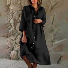 Merete™ | Skjortekjole i bomuld-linned