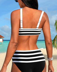 Keyla™ | Bikini høj talje stribet