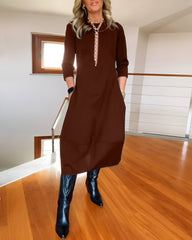 Janna™ | Elegant Ensfarvet Kjole