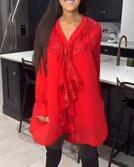 Sylvaine™ | Elegant Bluse med Volanter