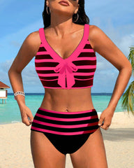 Keyla™ | Bikini høj talje stribet