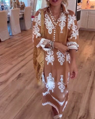 Anna™ | Løs retro afslappet kjole med print