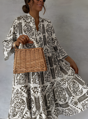 Idalina™ | Trendy Mønstret Kjole