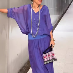 Louise™ | Elegant sæt med V-hals top og bukser