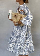 Idalina™ | Trendy Mønstret Kjole