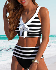 Keyla™ | Bikini høj talje stribet