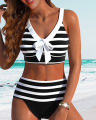 Keyla™ | Bikini høj talje stribet