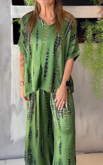 Fiera™ | Afslappet sæt i satin med rund hals