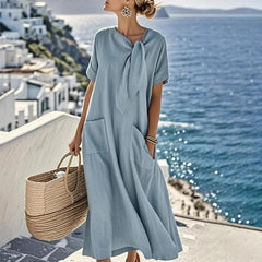 Emilia™ | Maxikjole med sløjfe