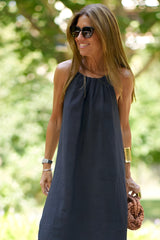 Elina™ | Halterneck Kjole i Blandet Bomuld