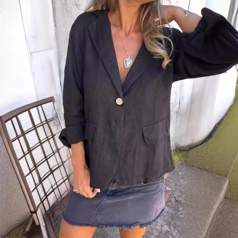 Johanne™ | Komfortabel ensfarvet blazer