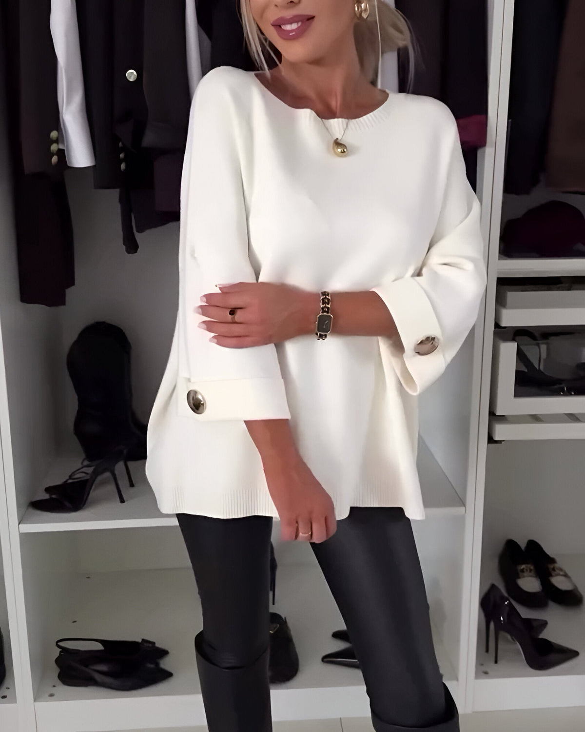 Rebekka™ | Blød trøje med knapper