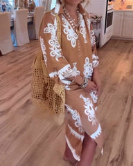 Anna™ | Løs retro afslappet kjole med print