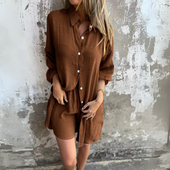 Sora™ | Sæt Bluse og Shorts i Ensfarvet