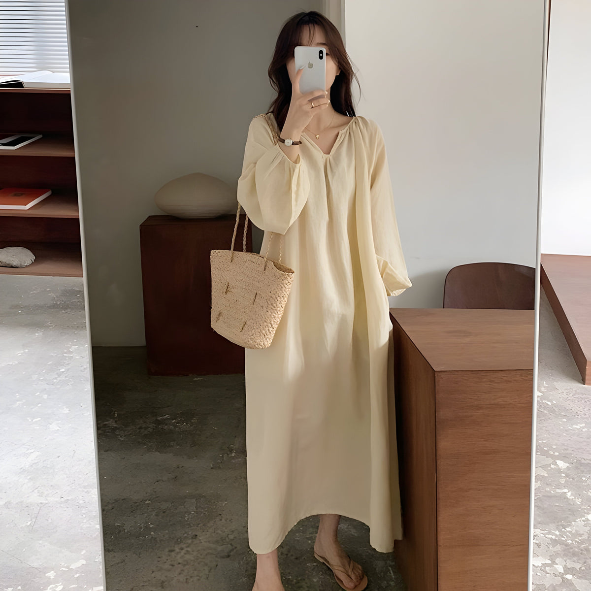 Sohée™ | Elegant Loungekjole i Bomuld