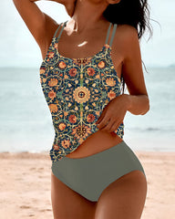 Emma™ | Tankini med Print og Dobbelt Stropper