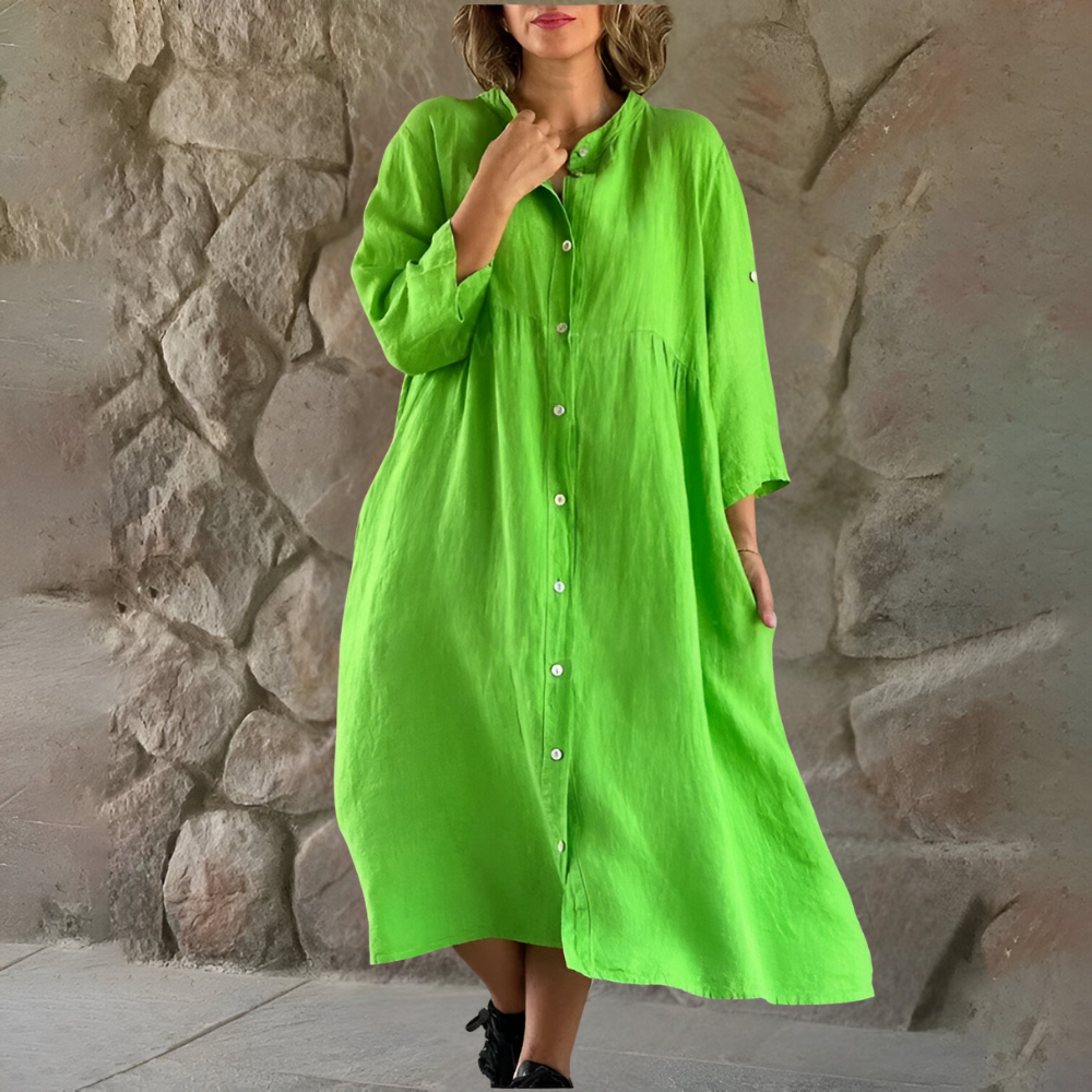 Merete™ | Skjortekjole i bomuld-linned