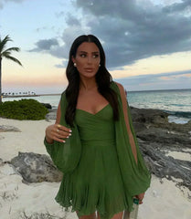 Brigitte™ | Flydende kjole med voile-ærmer