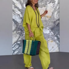 Elvyna™ | Afslappet sæt med V-hals