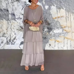 Monique™ | Chiffonkjole med "Cake"-nederdel