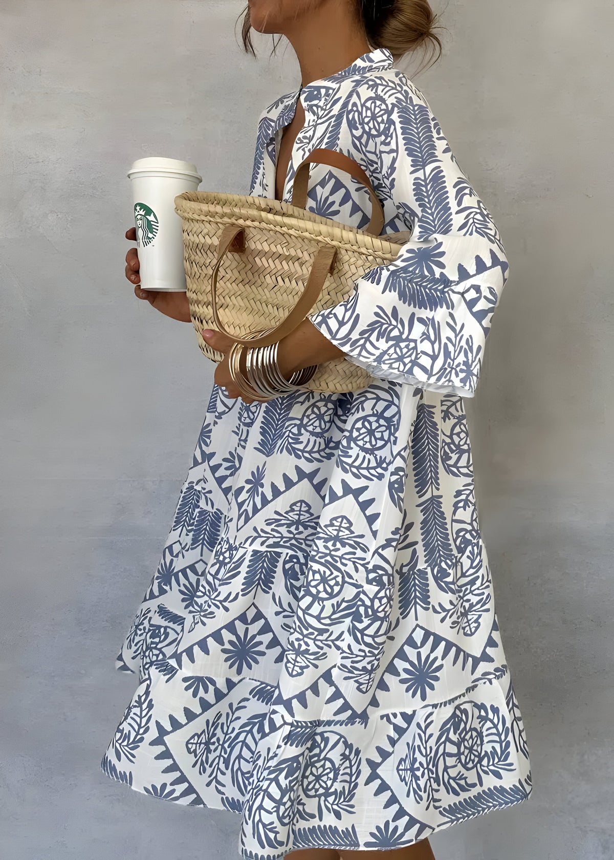 Idalina™ | Trendy Mønstret Kjole