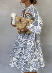 Idalina™ | Trendy Mønstret Kjole