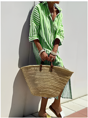 Héloïse™ | Elegant Stribet Skjortekjole