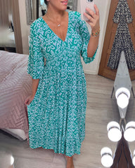 Élina™ | Elegant Maxikjole med Print