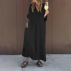 Luna™ | Kjole i Blanding af Bomuld med V-udskæring